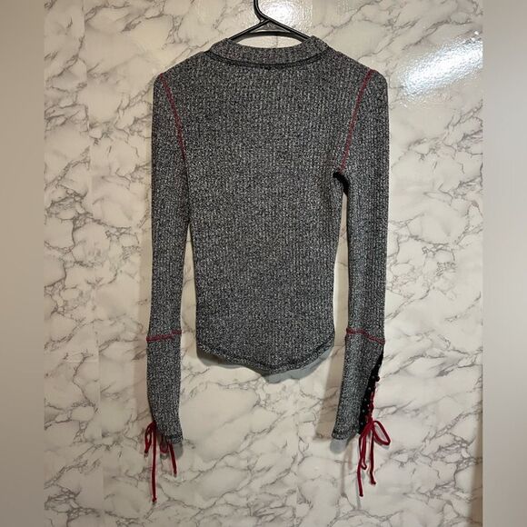 Free People Mountaineer Black Long Sleeve Mock Neck Top Size XS - Picture 10 of 11